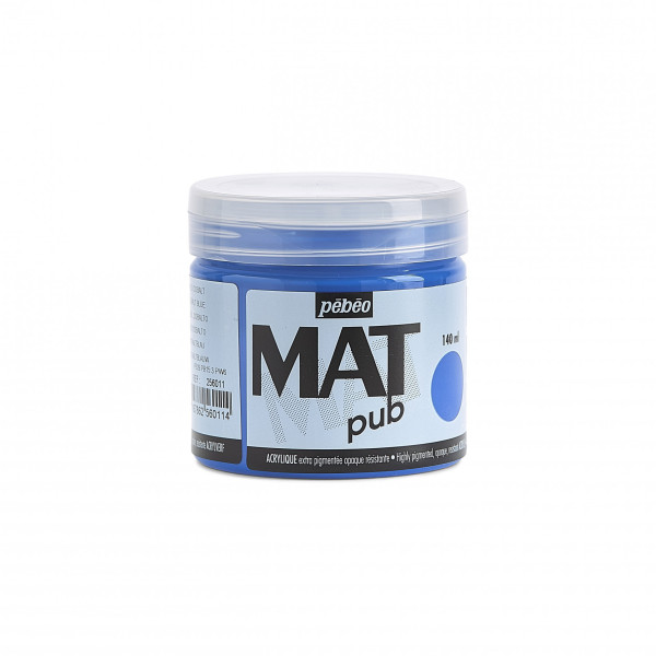 photo-Peinture acrylique - Extra mate - Bleu cobalt - 256011 - Pébéo Mat Pub - 140ml