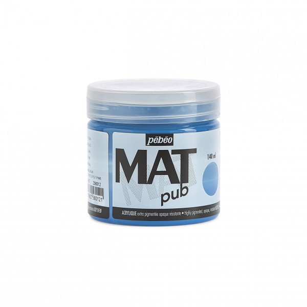 photo-Peinture acrylique - Extra mate - Bleu cyan - 256012 - Pébéo Mat Pub - 140ml