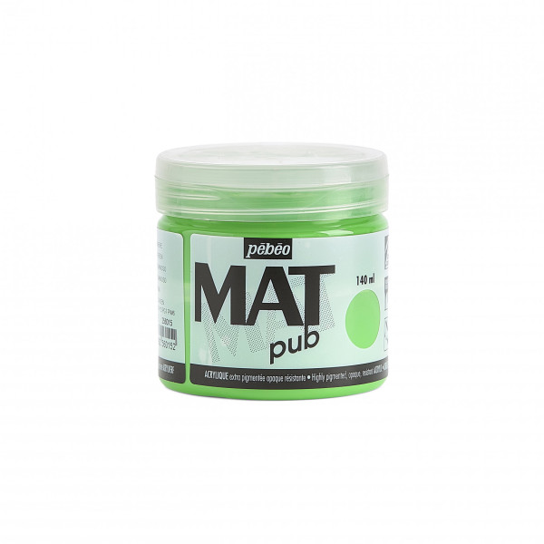 photo-Peinture acrylique - Extra mate - Vert lumière - 256015 - Pébéo Mat Pub - 140ml