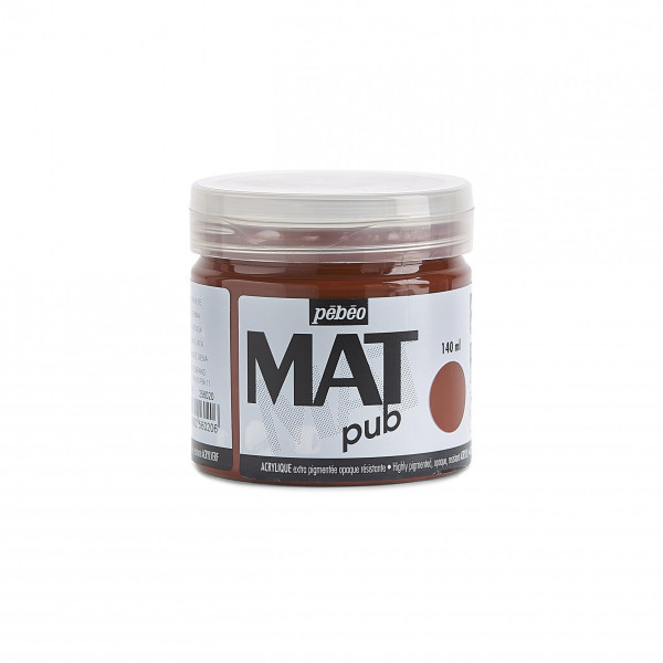 photo-Peinture acrylique - Extra mate - Sienne brûlée - 256020 - Pébéo Mat Pub - 140ml