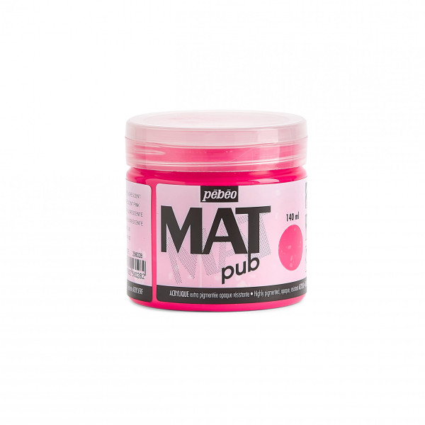photo-Peinture acrylique - Extra mate - Rose fluo - 256028 - Pébéo Mat Pub - 140ml
