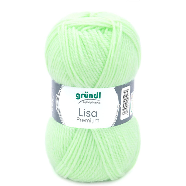 photo-Pelote de laine - Vert fluo - 6 - 100% acrylique - 3,5/4,5 mm - Gründl - Lisa Premium