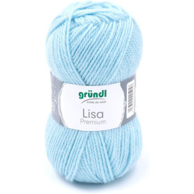 photo-Pelote de laine - Bleu clair - 8 - 100% acrylique - 3,5/4,5 mm - Gründl - Lisa Premium
