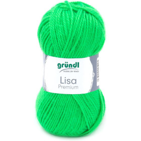 photo-Pelote de laine - Vert fluo - 29 - 100% acrylique - 3,5/4,5 mm - Gründl - Lisa Premium