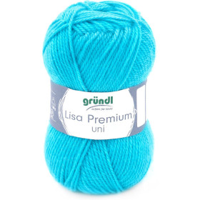 photo-Pelote de laine - Bleu turquoise - 41 - 100% acrylique - 3,5/4,5 mm - Gründl - Lisa Premium