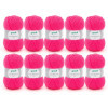 photo-10 pelotes de laine - Rose fluo - 30 - 100% acrylique - 3,5/4,5 mm - Gründl - Lisa Premium