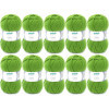 photo-10 pelotes de laine - Vert matcha - 33 - 100% acrylique - 3,5/4,5 mm - Gründl - Lisa Premium