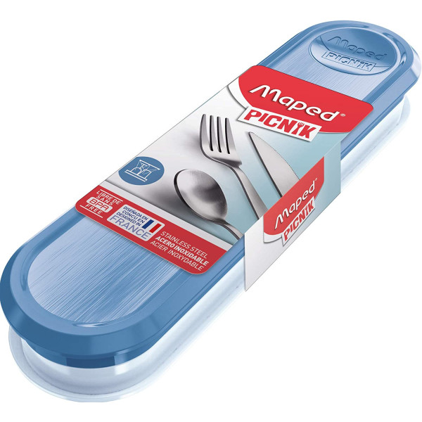 Ensemble Fourchette Et Cuillère Bébé - Acier Inox 304, Boîte Rangement - Poignée Ergonomique Chat Gris Clair - Apprentissage Autonome - 8