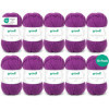 photo-10 pelotes de laine - Pourpre - 48 - 100% acrylique - 3,5/4,5 mm - Gründl - Lisa Premium