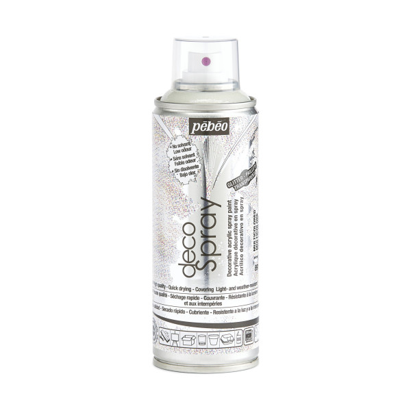 photo-Bombe de peinture - Multicolore pailleté - 891 - Pébéo - DecoSpray - 200ml - Tous supports