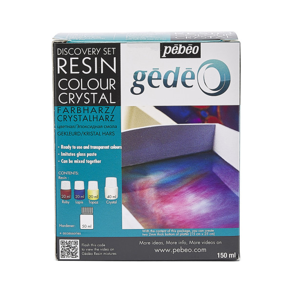 photo-Résine cristal - Coffret résines couleur + cristal + accessoires - Pébéo Gédéo