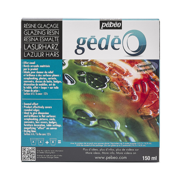 photo-Résine de glaçage - Epoxy bi-composant - Transparent - Kit prêt à l'emploi - Pébéo Gédéo
