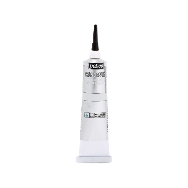 photo-Cerne relief - Argent - Pébéo - Pour réaliser des contours métalliques - Tube 37ml