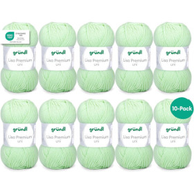photo-10 pelotes de laine - Vert fluo - 6 - 100% acrylique - 3,5/4,5 mm - Gründl - Lisa Premium