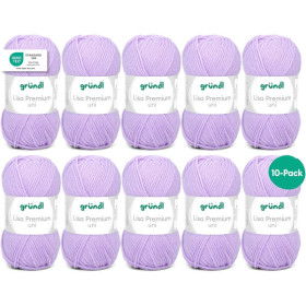 photo-10 Pelotes de laine - Lilas - 9 - 100% acrylique - 3,5/4,5 mm - Gründl - Lisa Premium