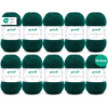 photo-10 pelotes de laine - Vert sapin - 16 - 100% acrylique - 3,5/4,5 mm - Gründl - Lisa Premium