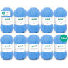 phoot-10 pelotes de laine - Bleu moyen - 17 - 100% acrylique - 3,5/4,5 mm - Gründl - Lisa Premium