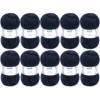 photo-10 pelotes de laine - Bleu marine - 19 - 100% acrylique - 3,5/4,5 mm - Gründl - Lisa Premium