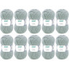 photo-10 pelotes de laine - Gris galet - 24 - 100% acrylique - 3,5/4,5 mm - Gründl - Lisa Premium