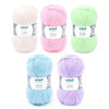 5 pelotes de laine - Crème, rose bébé, vert fluo, bleu clair et lilas - 100% acrylique - Gründl - Lisa Premium