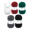 photo-5 pelotes de laine - Blanc, bordeaux, vert sapin, anthracite et noir - 100% acrylique - Gründl - Lisa Premium