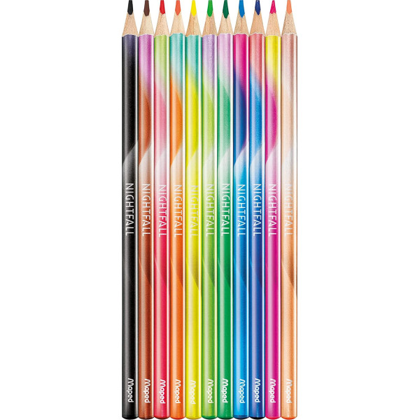 12 crayons de couleur - Bois - Forme triangulaire - Nightfall - Maped
