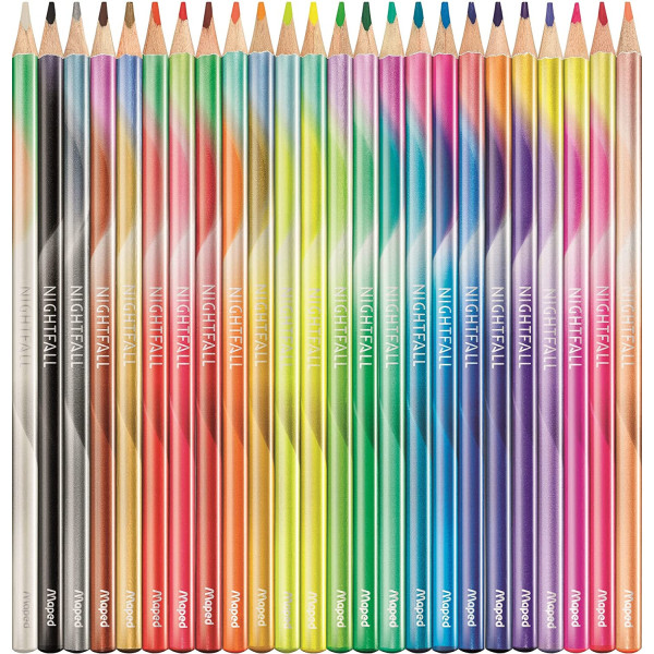 24 crayons de couleur - Bois - Forme triangulaire - Nightfall - Maped