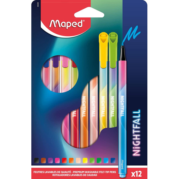 photo-12 feutres de coloriage et d'écriture - Forme triangulaire - Nightfall - Maped