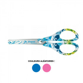 photo-Ciseaux scolaire - 13 cm - Bouts ronds - Acier - Motifs fleuris - Maped