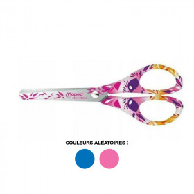 Ciseaux scolaire - 13 cm - Bouts ronds - Acier - Motifs fleuris - Maped