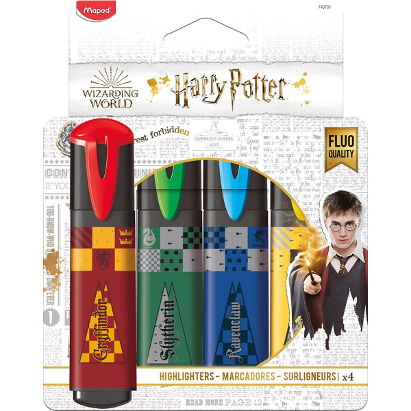 photo-Pochette de 4 surligneurs - Harry Potter - Pointe biseautée - Maped
