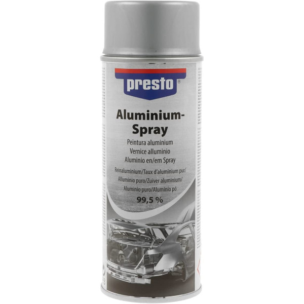 photo-Bombe de peinture pour auto moto - Effet Aluminium - 400ml - Presto