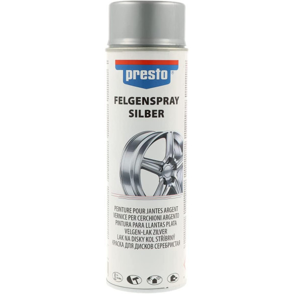 photo-Bombe de peinture pour jantes - Argent - 500ml - Presto