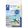 photo-Peinture aquarelle - Kit voyage - 12 couleurs métalliques + 1 pinceau à eau + éponge - Staedtler