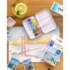 Peinture aquarelle - Kit voyage - 12 couleurs métalliques + 1 pinceau à eau + éponge - Staedtler