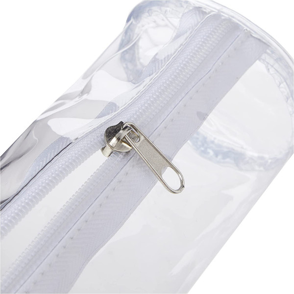 Trousse - Ronde - Spécial examen - Plastique - Transparente - 7 x 22 cm