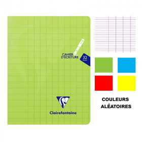 Cahier d'écriture - 17x22(cm) - Grands carreaux - 32 pages - couverture en polypro - sans spirale - Clairefontaine - Mimesys