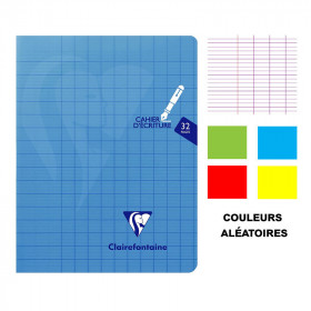 Cahier d'écriture - 17x22(cm) - Grands carreaux - 32 pages - couverture en polypro - sans spirale - Clairefontaine - Mimesys