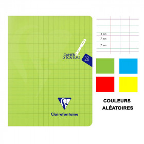 photo-Cahier d'écriture - 17x22(cm) - DL 3 mm - 32 pages - couverture en polypro - sans spirale - Clairefontaine - Mimesys