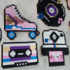 Kit créatif - 4 objets à décorer - Cassette, roller, disque et polaroïd - Bois - Mirror Pixel Art - Rétro - Aladine