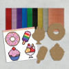 Kit créatif - 4 objets à décorer - Donut, glace, cupcake - Bois - Mirror Pixel Art - Sweets - Aladine