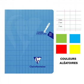 Cahier d'écriture - 17x22(cm) - DL 3 mm - 32 pages - couverture en polypro - sans spirale - Clairefontaine - Mimesys