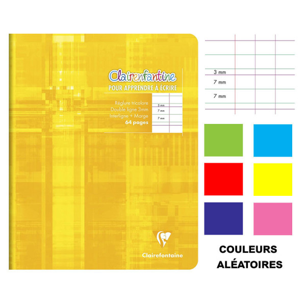 Cahier d'écriture - 17x22(cm) - DL 3 mm - 64 pages - sans spirale - Clairefontaine