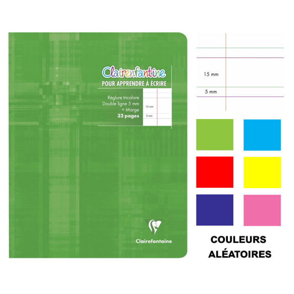 photo-Cahier d'écriture - 17x22(cm) - DL 5 mm - 32 pages - sans spirale - Clairefontaine