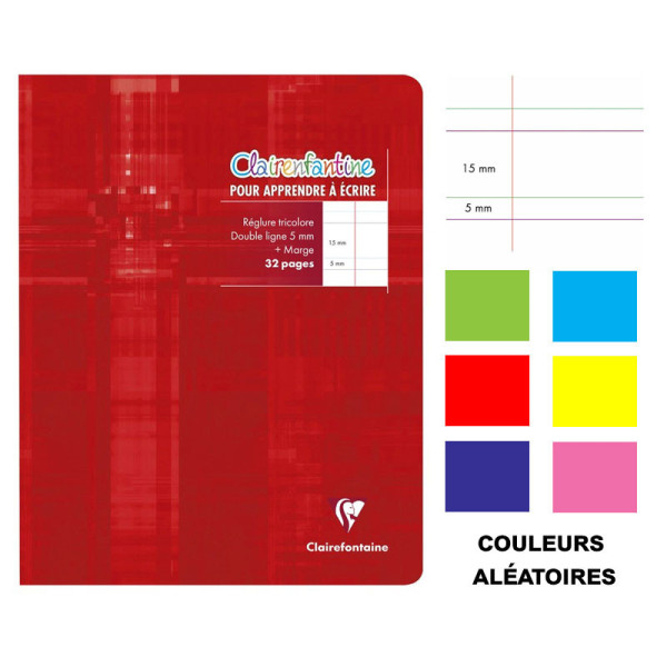 Cahier d'écriture - 17x22(cm) - DL 5 mm - 32 pages - sans spirale - Clairefontaine