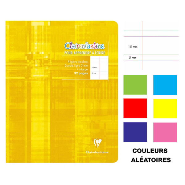 Cahier d'écriture - 17x22(cm) - DL 5 mm - 32 pages - sans spirale - Clairefontaine
