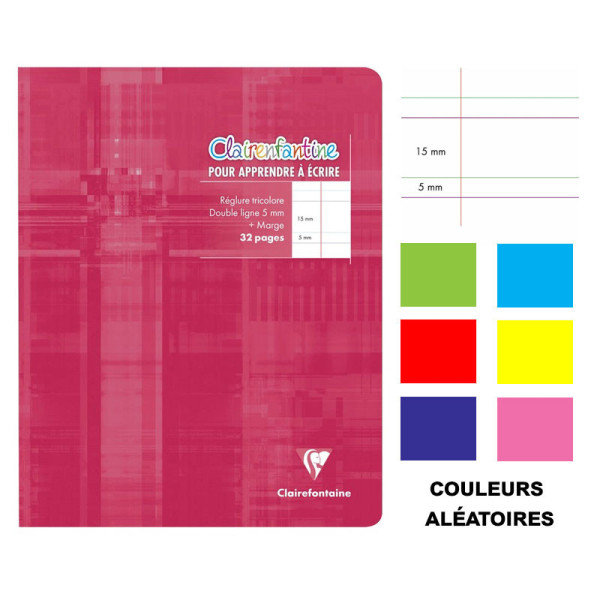 Cahier d'écriture - 17x22(cm) - DL 5 mm - 32 pages - sans spirale - Clairefontaine