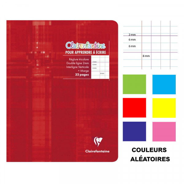 Cahier d'écriture - 17x22(cm) - DL 2 mm - 32 pages - sans spirale - Clairefontaine