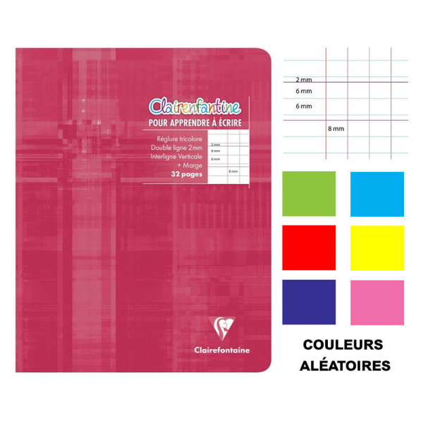 Cahier d'écriture - 17x22(cm) - DL 2 mm - 32 pages - sans spirale - Clairefontaine