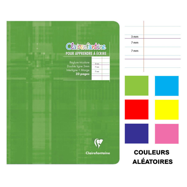 photo-Cahier d'écriture - 17x22(cm) - DL 3 mm - 32 pages - sans spirale - Clairefontaine